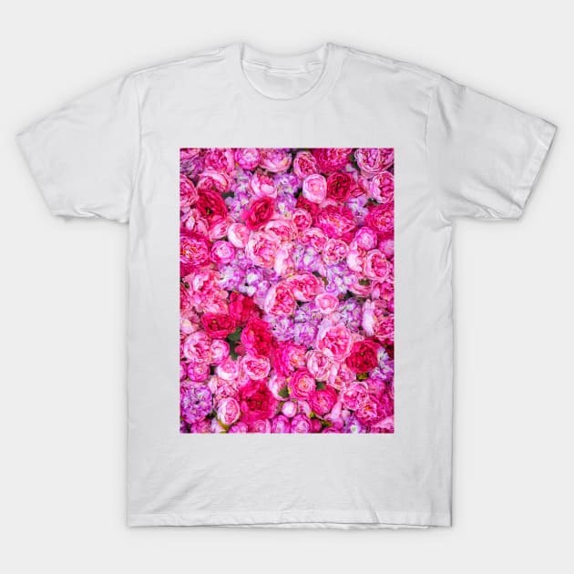 Pink Roses T-Shirt by NewburyBoutique